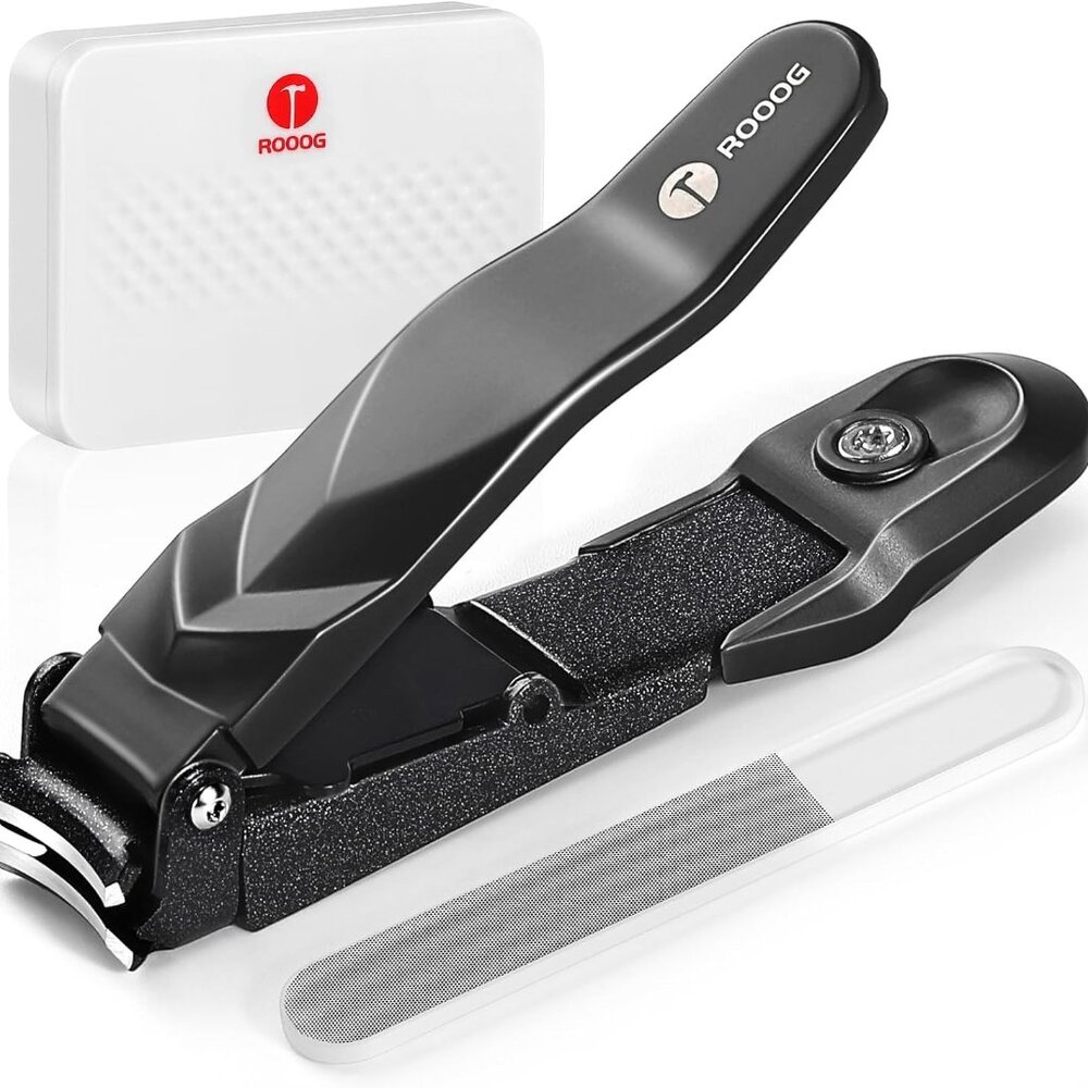 No Mess Nail Clippers with Catcher - Professional Heavy Duty Clippers for Men an